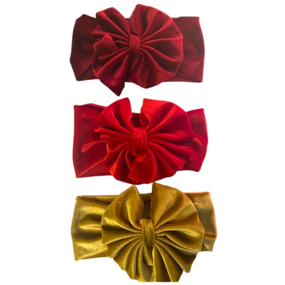 Bundle of (3) Faux Velvet Oversized headbands